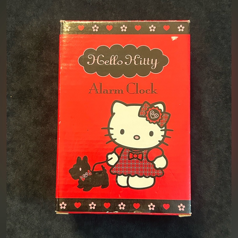Vintage Hello Kitty with Scottie Dog Red 2-Bell Alarm Clock